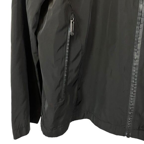 T Tech by Tumi Mens Black Full Zip Hooded Packable Jacket Windbreaker sz L - Picture 7 of 16